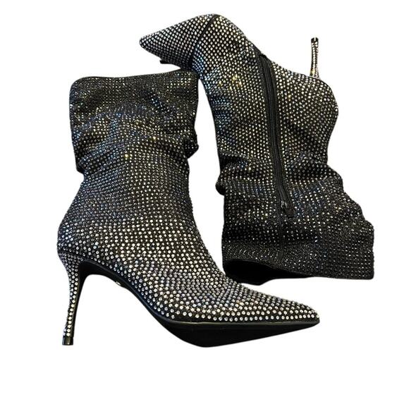 Thalia Sodi Raquell Slouch Pointed-Toe Rhinestone Embellished  Boots NEW 5.5 - Picture 9 of 11